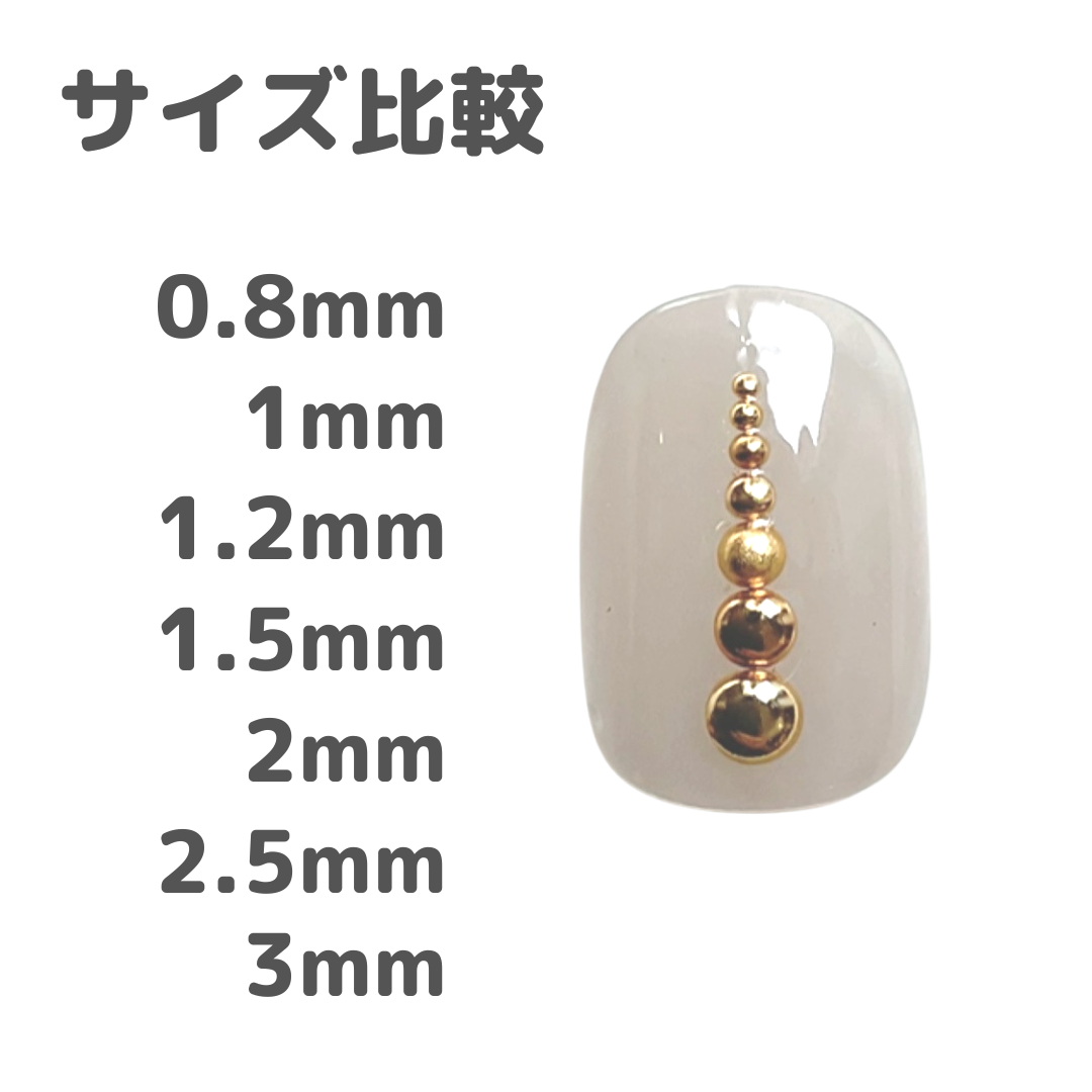 Nail Labo メタルドット ゴールド #3 1.2mm 50粒