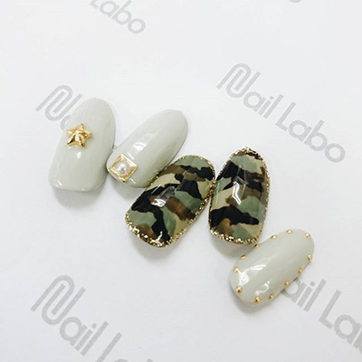 生産終了 Nail Labo スクエアフレーム アソート ゴールド 20個