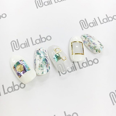 生産終了 Nail Labo スクエアフレーム アソート シルバー 20個