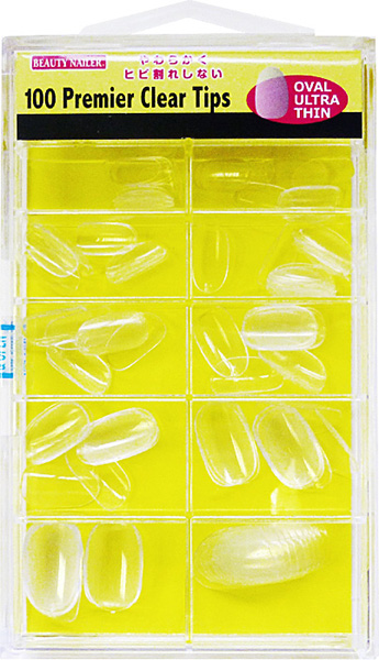 BEAUTY NAILER プレミア クリアチップス 100P オーバルウルトラシン PT-17