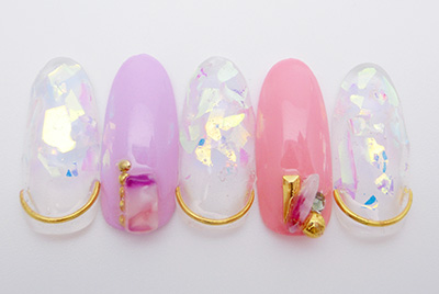 限定 Nail Labo べっ甲ストーン Ver2 スクエア ローズ