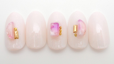 限定 Nail Labo べっ甲ストーン Ver2 スクエア ローズ