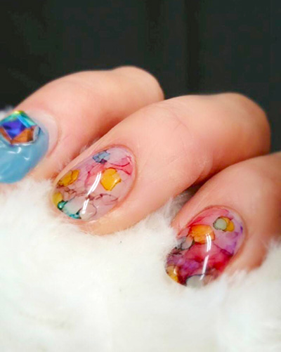 ジェルネイル・ネイルシール KOKOIST bleeding ink Nail Art】SNSなどで話題のココイスト#ブリーディングインク を使った