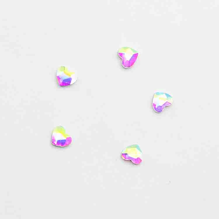 お取り寄せ MATIERE ガラスストーン ハート 3×3.5 オーロラ