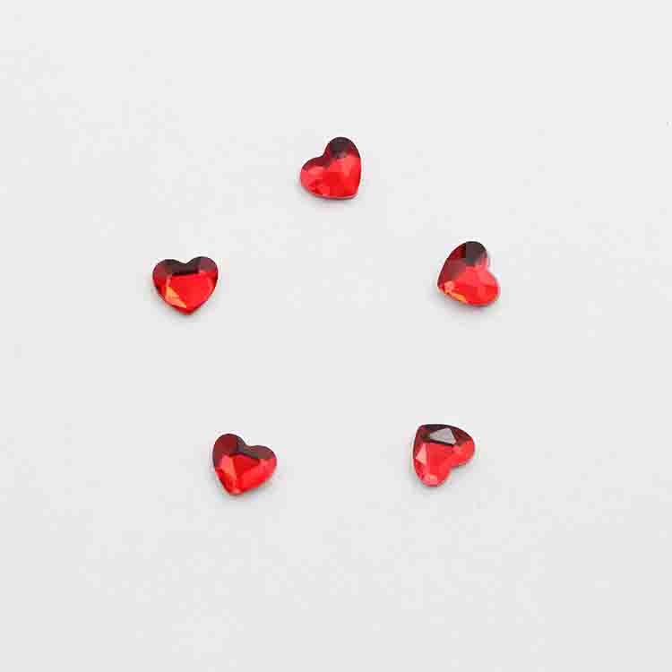 お取り寄せ MATIERE ガラスストーン ハート 3×3.5 レッド