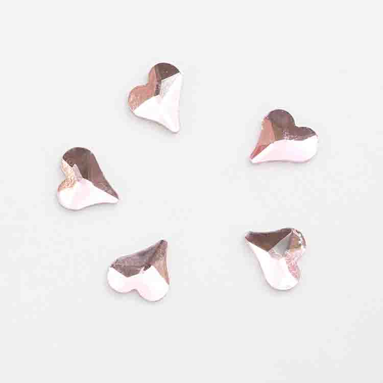 取扱終了 MATIERE ガラスストーン アシンメトリーハート 6×7 ライトピンク