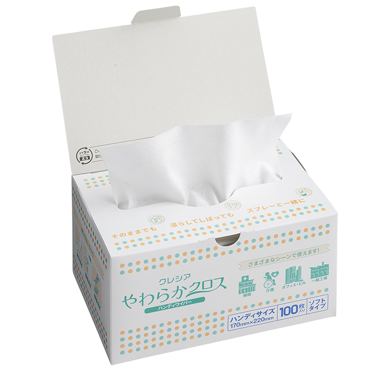 CRECIA やわらかクロス ハンディワイパー 100枚入り