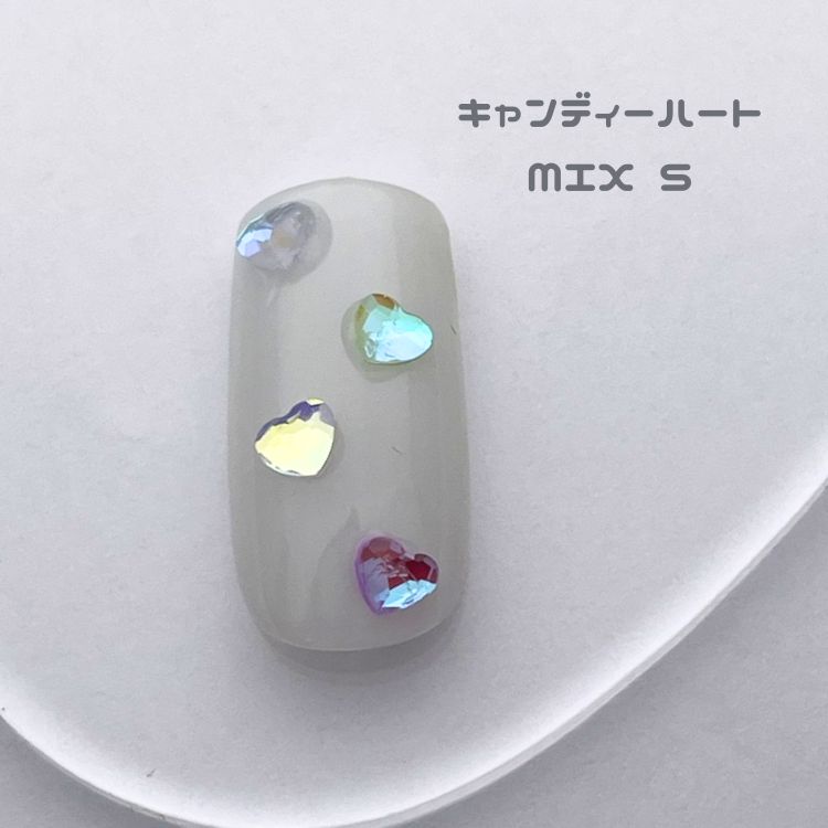 4パック/アクリル ビーズ 16mm カスタムペン AB加工 ミックス ハート