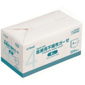 医療用不織布ガーゼ 4号 25×25cm(4ツ折) 200枚