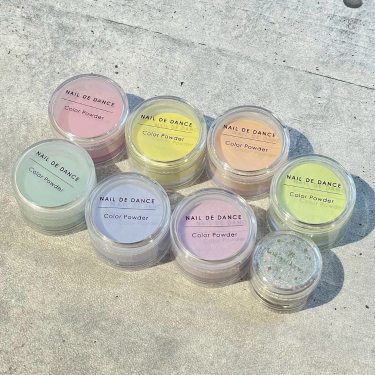 限定 NAIL DE DANCE カラーパウダー パステル 7色セット（グリッター付き）