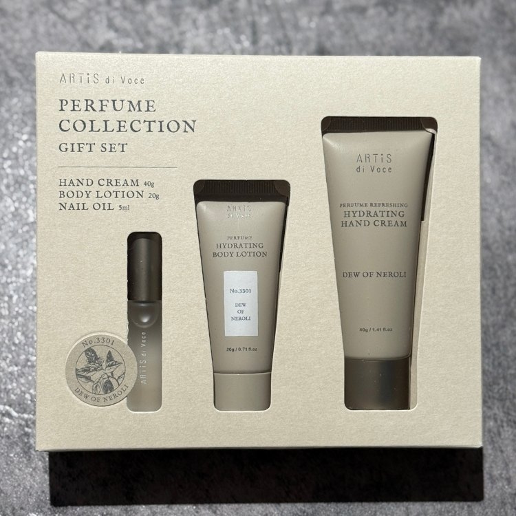 ARTiS di Voce ハイドレーティングハンドクリーム・ロールオンオイル・ミニボディローションGIFT SET 3301 DEW OF NEROLI