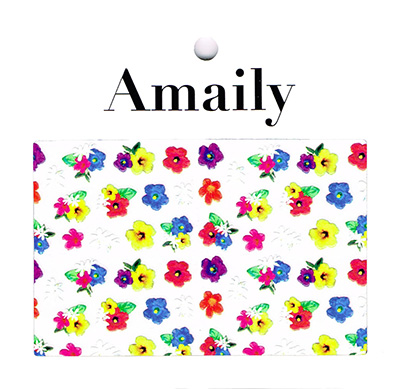 取扱終了 Amaily ネイルシール No.1-6 カラフルお花