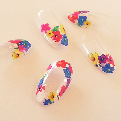 取扱終了 Amaily ネイルシール No.1-6 カラフルお花