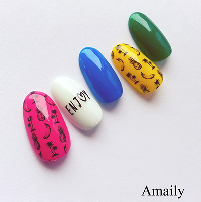 取扱終了 Amaily ネイルシール No.3-11 パイナップル 黒
