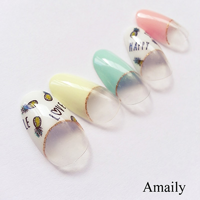 取扱終了 Amaily ネイルシール No.3-11 パイナップル 黒