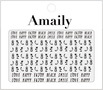 取扱終了 Amaily ネイルシール No.3-11 パイナップル 黒