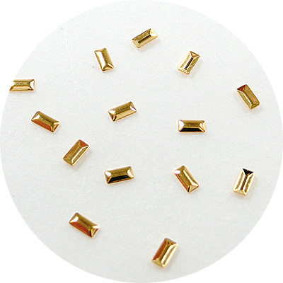 Nail Labo メタルスタッズ 長方形 ゴールド 1×3mm 50粒