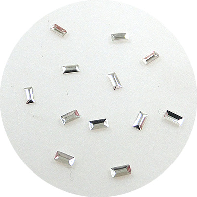 Nail Labo メタルスタッズ 長方形 シルバー 1×3mm 50粒 | Nail Labo