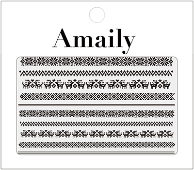 取扱終了 Amaily ネイルシール No.5-15 ノルディック柄 黒