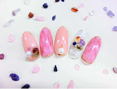 Nail Labo ナチュラルストーン アメジストMix