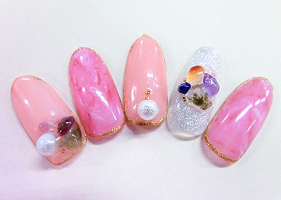Nail Labo ナチュラルストーン アメジストMix