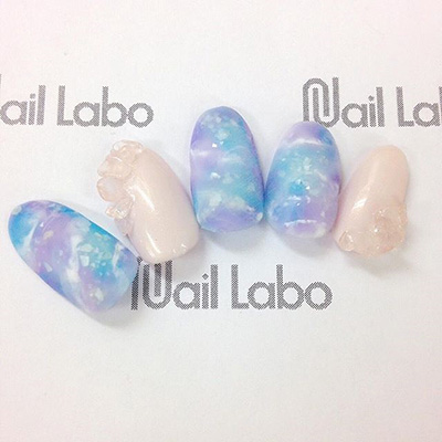 Nail Labo ナチュラルストーン アメジストMix