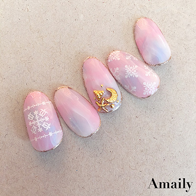 取扱終了 Amaily ネイルシール No.1-12 ハワイアン白
