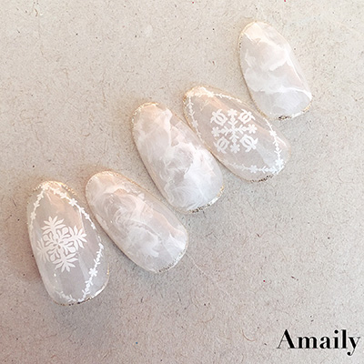取扱終了 Amaily ネイルシール No.1-12 ハワイアン白
