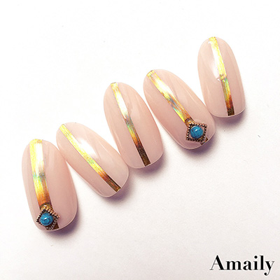 取扱終了 Amaily ネイルシール No.8-3 ボーダー (OG)