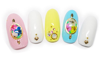 Nail Labo ドライフラワー レース モーブ