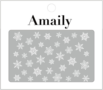 Amaily ネイルシール No.3-15 雪の結晶 白