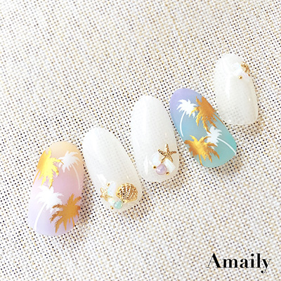Amaily ネイルシール No.3-19 ヤシ (G)