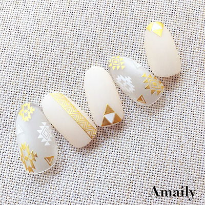 取扱終了 Amaily ネイルシール No.8-10 ネイティブ柄 (G)