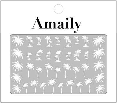 Amaily ネイルシール No.3-18 ヤシ 白