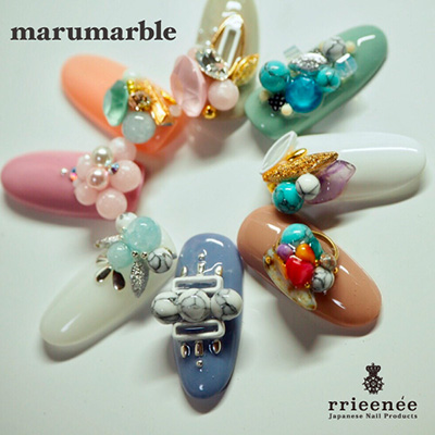 取扱終了 Bonnail RieNofuji marumarble 3mm ミルキーピンク