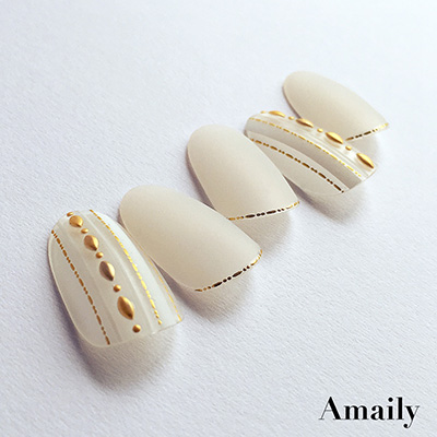 Amaily ネイルシール No.5-19 飾りライン (G)