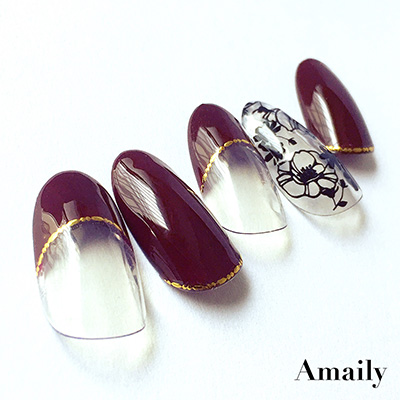 Amaily ネイルシール No.5-19 飾りライン (G)