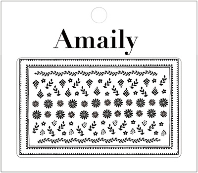 取扱終了 Amaily ネイルシール No.3-20 フォークロア調 黒