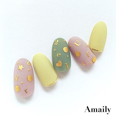 Amaily ネイルシール No.4-9 アルファベット (小G)