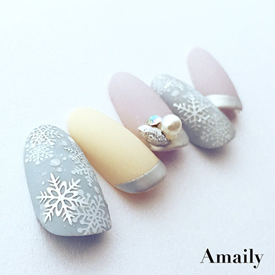 Amaily ネイルシール No.3-22 雪の結晶 (S)