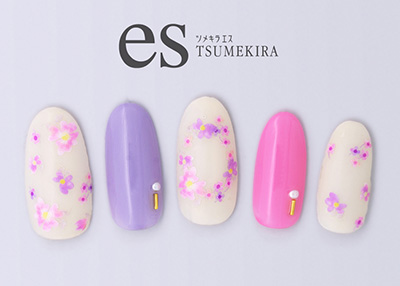 生産終了 TSUMEKIRA es little flowers ピンク ES-LIF-101