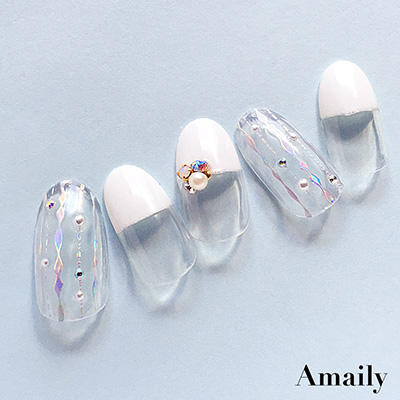 取扱終了 Amaily ネイルシール No.8-13 波ライン (OS)