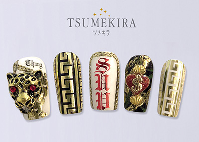 生産終了 TSUMEKIRA BritneyTOKYO プロデュース3 Bling Bling ゴールド SG-BTK-107(2枚入) (ジェル専用)