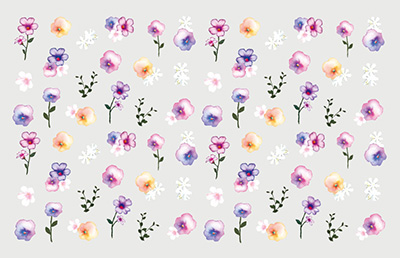 Amaily ネイルシール No.1-17 ピンクフラワー