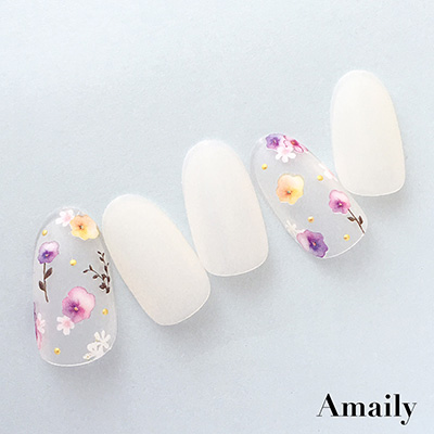 Amaily ネイルシール No.1-17 ピンクフラワー