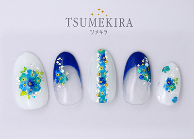 生産終了 TSUMEKIRA Color Flower blue NN-CFL-102
