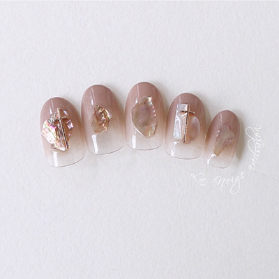 Bonnail rrieenee thin cross -pinkgold-