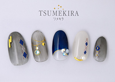 生産終了 TSUMEKIRA アーガイル blue NN-ARG-102
