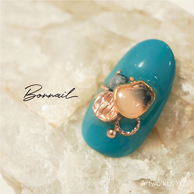 Bonnail ピンクゴールドプレート ウェイブレット S