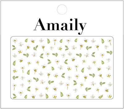 Amaily ネイルシール No.1-23 押し花 白